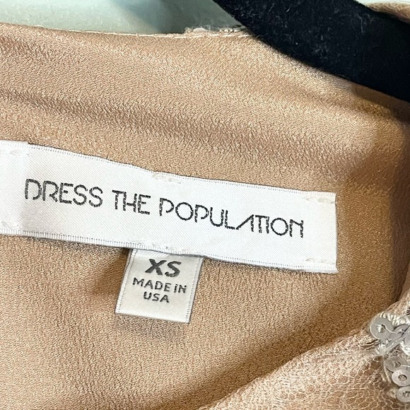 Dress The Population Women's Lace Floral Sequin Long Sleeve Formal Dress Size XS - Picture 10 of 15